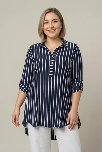 Tunica a cinture blu navy
