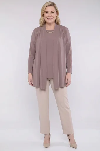 Tunica in chiffon con fantasia blu