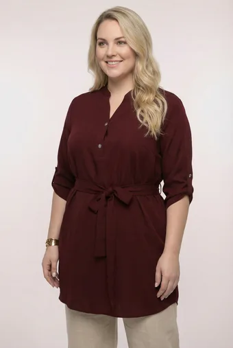 Tunica bordeaux con cintura