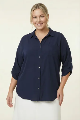 camicia blu navy