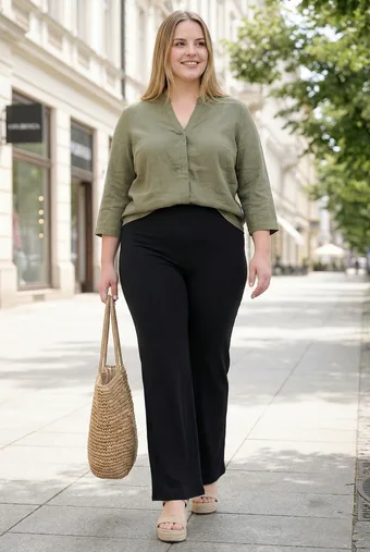 Pantaloni neri gessati