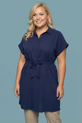 Tunica blu navy con cintura