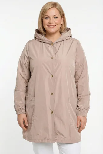 Elegante cappotto color crema con paillettes