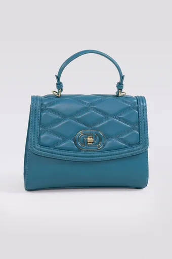 Borsa turchese con elementi dorati