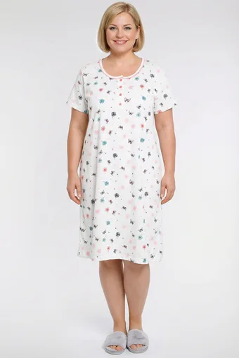 copia di copia di camicia da notte bianca con fiori blu fiordaliso