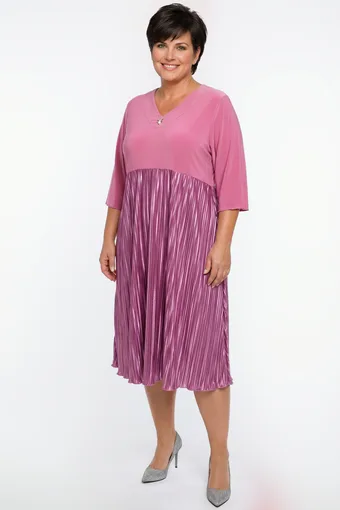 copia di copia di copia di copia di Abito blu navy con maniche in chiffon e fiori rosa