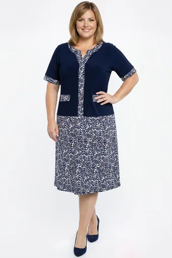 copia di Abito blu navy con decorazione