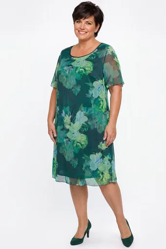 copia di copia di copia di copia di copia di copia di Abito scialle floreale blu navy