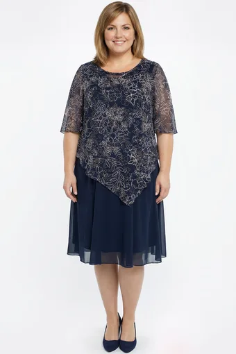 copia di copia di copia di copia di copia di copia di copia di copia di copia di Abito scialle floreale blu navy