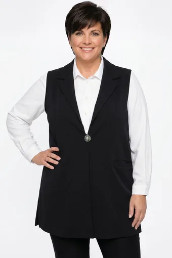 Gilet marrone con tasche