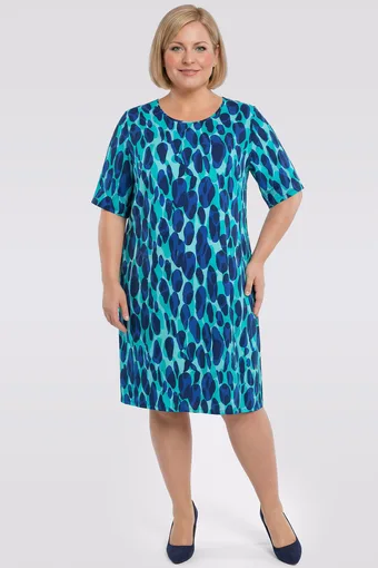 Abito blu navy con fondo fantasia