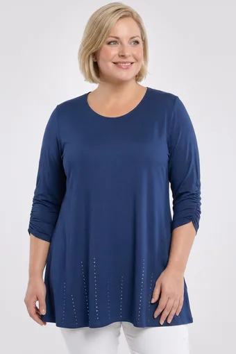copia di Tunica blu navy con foglie bianche
