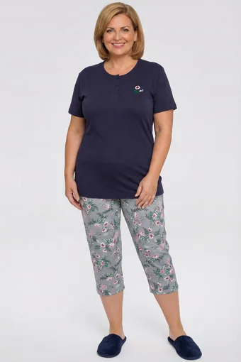 copia di copia di copia di Pantaloni pigiama giallo chiaro e blu con foglie