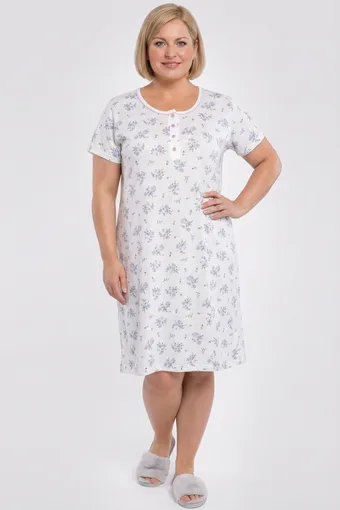 camicia da notte bianca con farfalle e denti di leone