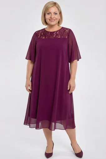 copia di Abito blu fiordaliso con pizzo