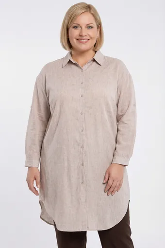 copia di camicia bianca con ricami beige