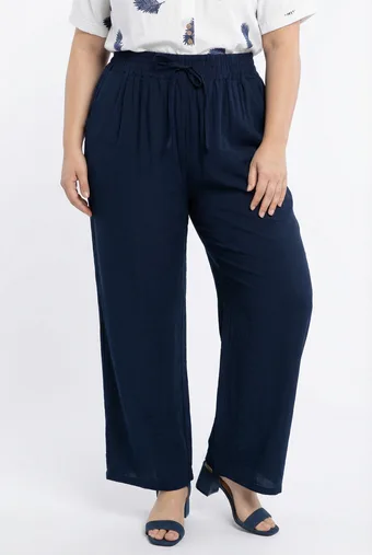 Pantaloni a gamba larga blu navy