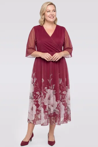 Abito blu navy con orlo a fantasia floreale leggera