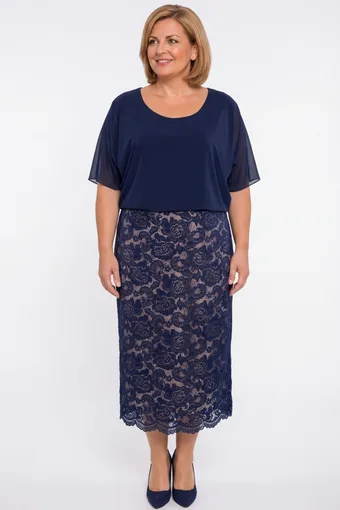 Abito blu navy con cintura