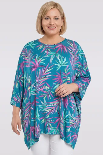 copia di copia di Tunica di pizzo blu navy con fiori bianchi