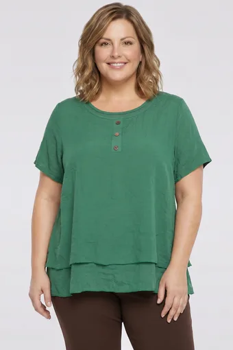 copia di blusa tinta unita blu navy con bottoni