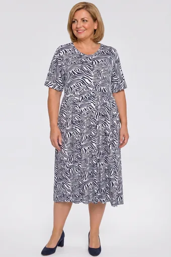 copia di Abito bianco a pois blu navy