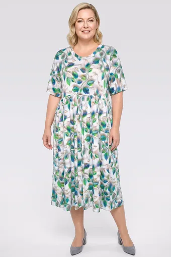 copia di copia di Abito bianco a pois blu navy