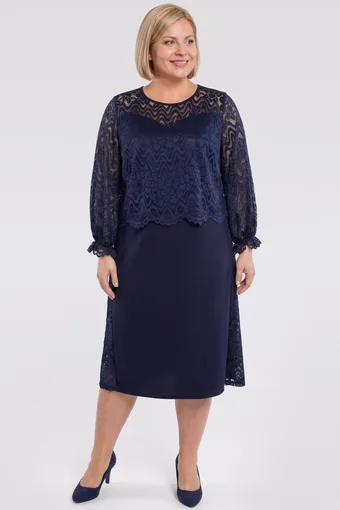 Abito blu navy con ricami