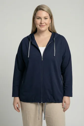 felpa con cappuccio navy