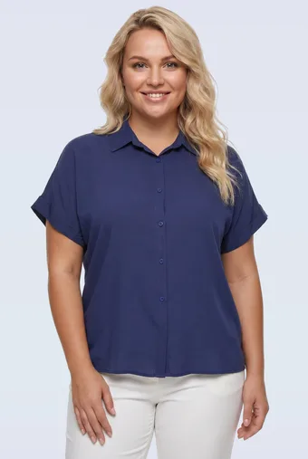 camicia corte blu navy