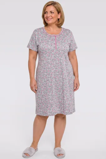 camicia da notte azzurra con tulipani blu scuro