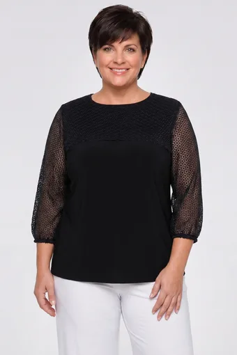 copia di Camicetta bianca a pois blu navy e laccetti