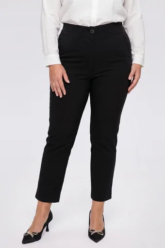 Pantaloni marroni a gamba larga con tasche