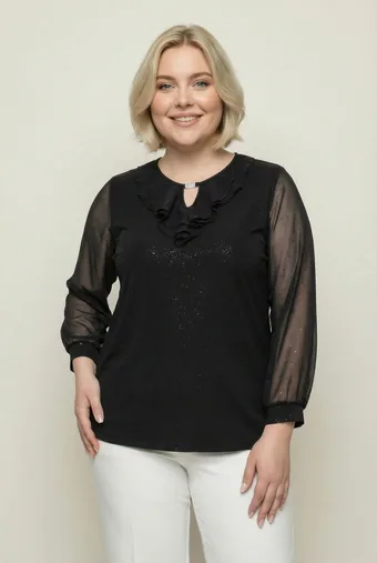 camicetta in broccato nero