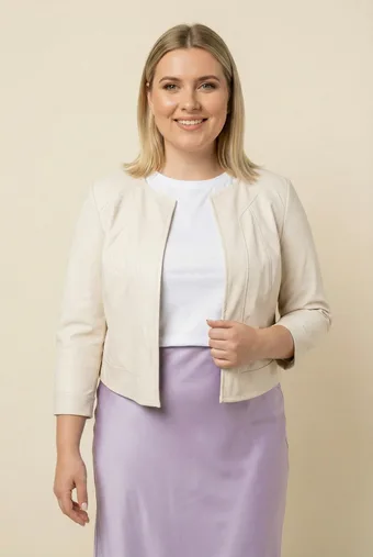 blazer in ecopelle ecrù