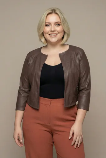 blazer in ecopelle marrone