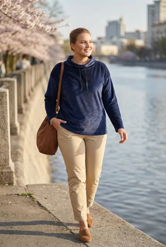 Felpa in velluto blu navy