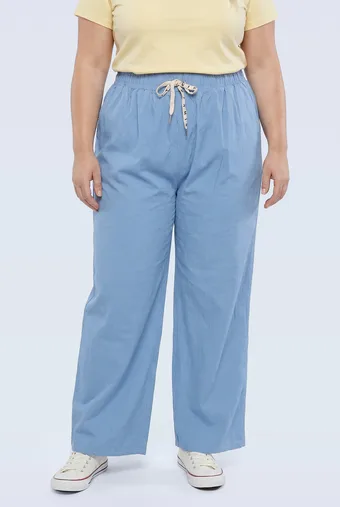 Pantaloni a gamba larga, denim chiaro