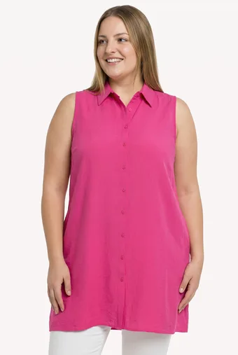 camicia rosa senza maniche
