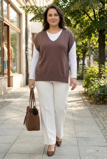 gilet oversize marrone
