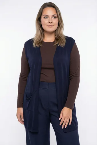 gilet navy con tasche
