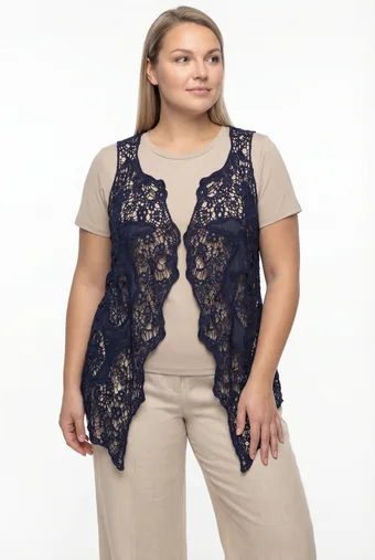 gilet traforato blu navy