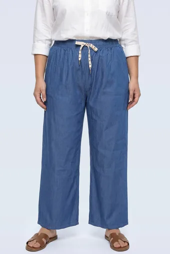Pantaloni a gamba larga, denim scuro